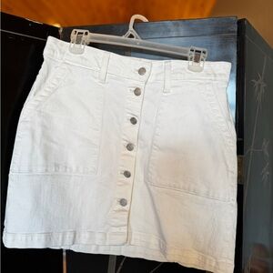 J. Crew White Button-Up Mini Skirt